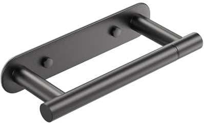 Aikzik Toilettenpapierhalter, Klopapierhalter mit 2 Montagemethoden, Klorollenhalter ohne Bohren, Wc Papier Halterung Wandhalterung, Toilettenpapierrollenhalter Edelstahl für Küche und Bad, Schwarz