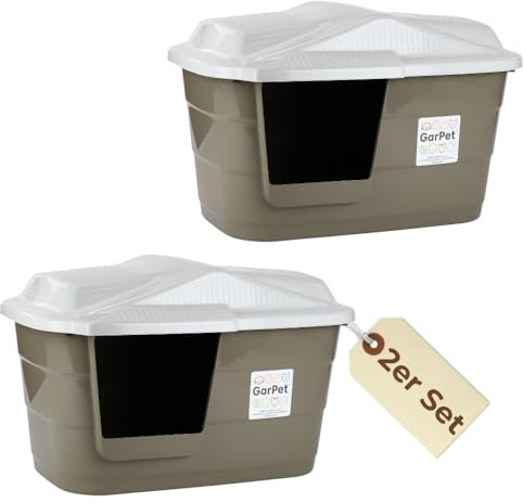 2er Set Hundehütte Katzenhütte Hundehöhle für kleine Hunde Katzenhöhle Hundehaus Katzenhaus Indoor Outdoor Wetterfest Kunststoff Drinnen Draußen