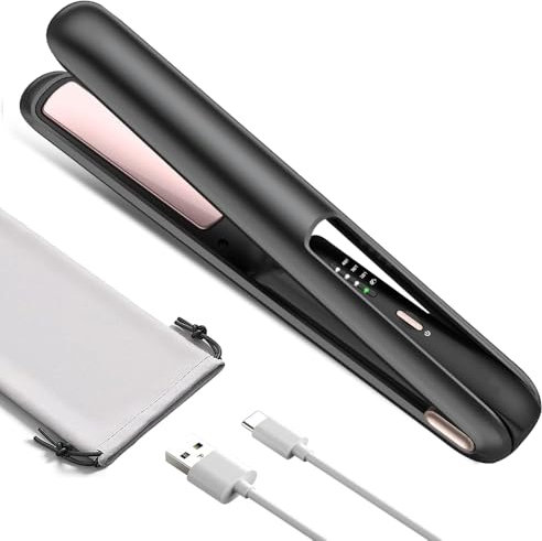 SGZIOO Mini Glätteisen Kabellos, Glätteisen Ohne Kabel, Reiseglätteisen Mini mit 3 Temperaturen, 4800mAh Akku Glätteisen Kabellos, Haarglätter für Alle Haartype, Kurzes & Langes Haar