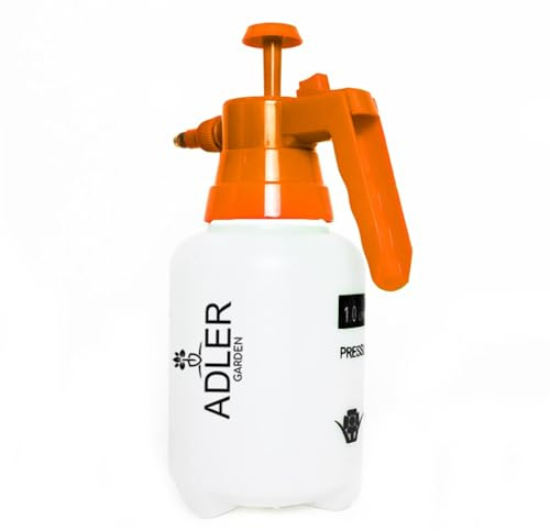 ADLER EUROPE Drucksprüher 1 L – Leichter Pumpsprühflasche mit Verstellbarer Düse und Arretierung - bis 2 bar - Chemikalienbeständig - Handsprüher für Haus und Garten