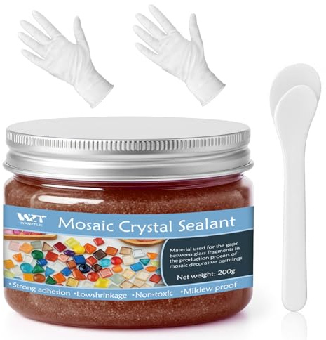 WAN2TLK Brown Mosaic Crystal Grout 200g, Mosaic Tile Accessories, Mosaic Tiles Grout for Crafts, No Water Needed, Fast-Drying, Essential for Handmade Grouting, for All Surfaces