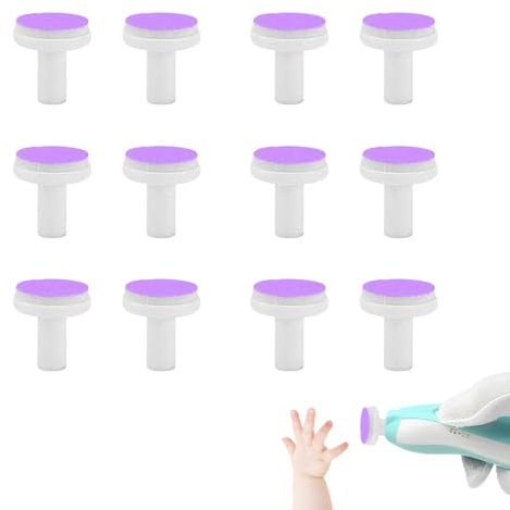 Quesuc 12 stycken elektriska nagelfilar för bebisar, nagelfil elektrisk ersättning, frostade babynagelklippsblad, lämplig för vanliga babynagelfilar från 6 månader
