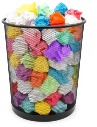 LIVINJA Papierkorb Büro Mülleimer 20L, Draht Mesh, Durchmesser 29 cm, Höhe 34,5 cm, stabiler Metall-Abfalleimer schwarz für Papier, moderner Schreibtischmülleimer, 1 Stück