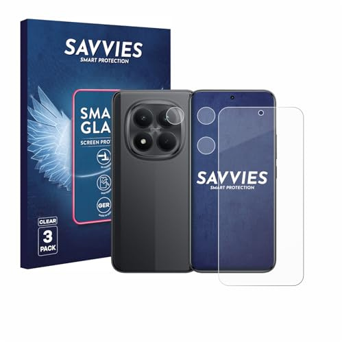 Savvies Schutzglas für Xiaomi Poco M8 Pro | (Display+Kamera) 3 Stück Transparenter Displayschutz Made in Germany Panzer Schutz Glas 9H Schutzfolie Klar Einfache Montage