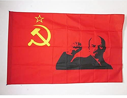 AZ FLAG Bandiera URSS con Lenin Pugno ALZATO 90x60cm - Bandiera Comunista - LENINISMO 60 x 90 cm Foro per Asta