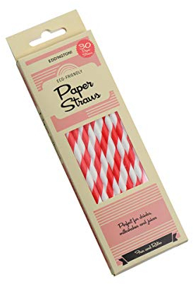Paper Straws Red Stripe 30 Pack