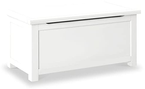 RoselandFurniture Cornish White Blanket Box, Toy Box, Ottoman Shoe Storage Bench Chest | Large Contemporary Painted Solid Wooden Trunk for Bedroom, Hallway or Kids Room | Fully Assembled