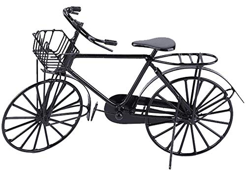 Puppenhaus Dekoration Zubehör 1:12 Puppenhaus Miniatur Metall Fahrrad mit Spinnrädern Puppenhaus DIY Dekoration Zubehör