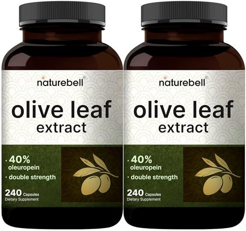 NatureBell 2 Pack Olive Leaf Extract, 480 Total Capsules | Rich in Polyphenol & Flavonoid Antioxidants for Immune & Heart Health – Non-GMO*