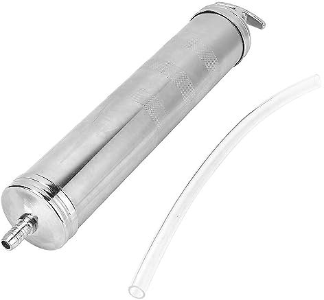 Autojack Manual Vacuum Oil Syringe, 500cc Aluminum Alloy Steel Transfer Suction Hand Syringe Gun Pump Extractor