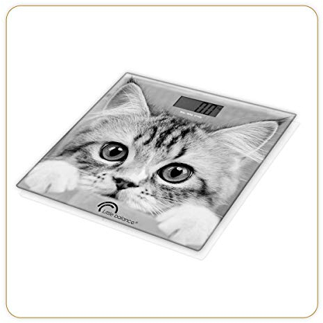 LITTLE BALANCE 8335, Elektronische Personenwaage, Design The Cat, 180 kg / 100 g