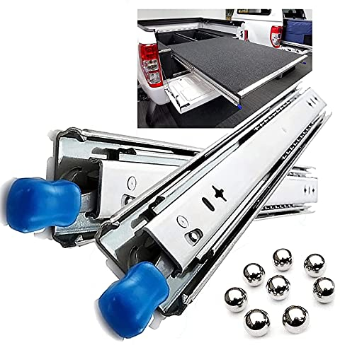 MeTikTok 2Pcs Schubladenschiene Vollauszug Schwerlastauszug 400mm-1500mm Teleskopschienen 120 Kg Tragkraft, Industriell Schubkästen, 1200mm (48inch), Silber, Seitliche Montage, Kaltgewalzter Stahl
