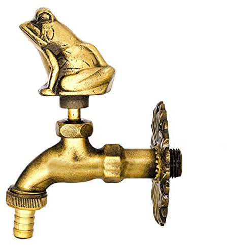 Antike Gartenarmatur für den Außenbereich, Frosch-Wasserwaage, dekorativer Außenhahn, Messing-Zapfhahn, Wahing-Maschine