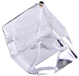 perfk Mundgeblasene Nachfüllbare Glasöllampe durchsichtig Teelichtkerzen Öllampe Glas Öllampe Ornament für Hochzeitsdekoration Wohnkultur, Kubisch