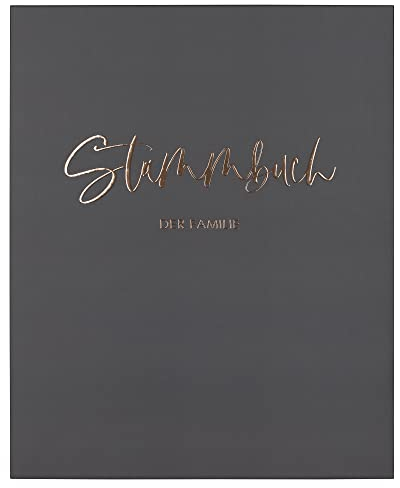 DeinWeddingshop Stammbuch der Familie, personalisiert - Familienstammbuch Hochzeit Standesamt - Deluxe Serie - Hardcover DIN A4 und 16x21cm (Titan-grau) (DIN A4, UNPERSONALISIERT)