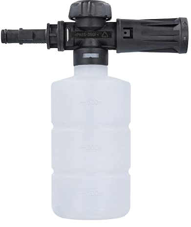 TOUGH MASTER Snow Foam Lance Pressure Washer Accessory, Soap Dispenser 500ml Capacity Jet Car Wash Soap Bottle, Max Pressure 160 Bar, White For Car, Window, Driveway