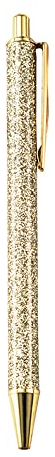1 Stück Kugelschreiber, 1,0 mm Klick, Einziehbarer Kugelschreiber, Metallstifte, Glitzer, Schwarze Tinte, Mittlere Spitze, Geschenkstifte für Männer, Frauen, Studenten Gold