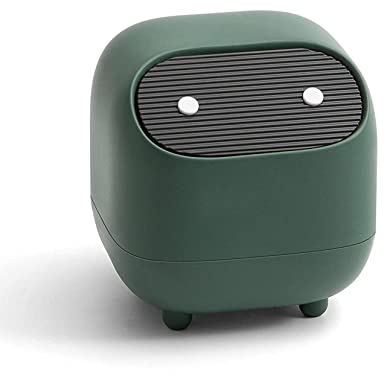 Yuzita Mini cubo de basura con tapa, pequeño cubo de basura de plástico para encimera, cubo de basura push para baño, cómoda, escritorio, oficina o mesa de café, con 100 bolsas de basura (verde)