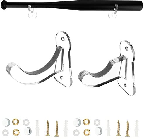 Cosmos 1 Set Acryl Baseball Schläger Wandhalterung Halter Ständer Horizontal Baseball Schläger Display Rack Aufhänger Softball Schläger Wandhalterung für Erinnerungsstücke & Sammlerstücke, passend