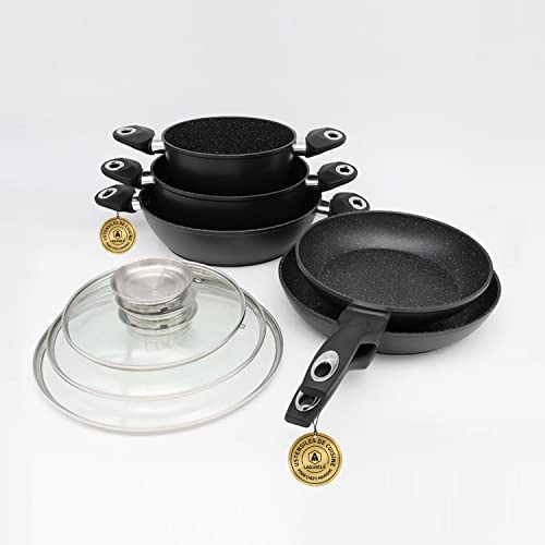 Laguiole - Set 8 Pièces antiadhésif 'Black Ston®' induction