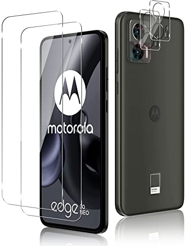 Funrae Schutzfolie für Panzer Schutz Glas für Motorola Moto Edge 30 Neo | mit Kameraschutz [2+2 Stück], HD 9H Härte Folie Anti-Kratzen Schutzglas Blasenfrei Displayschutzfolie - Transparent
