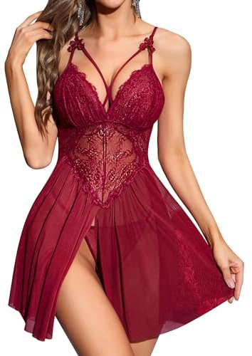 RSLOVE Damunderkläder, sexig outfit, delad babydoll, sexiga underkläder för kvinnor