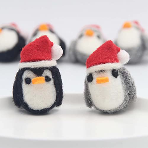 YIEUR 4 Stück Pinguine Anhänger Weihnachts, Mini Pinguine Filz Weihnachtsanhänger für Weihnachtsbaumschmuck Deko, Klein Pinguine Figuren Dekoration Chrismas Hand-Made (Pinguine)