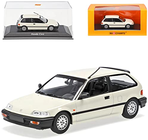 alles-meine.de GmbH Hon-da Civic EF9 Sir 3 Türer Weiss 4. Generation 1987-1991 1/43 Minichamps Maxichamps Modell Auto mit individiuellem Wunschkennzeichen