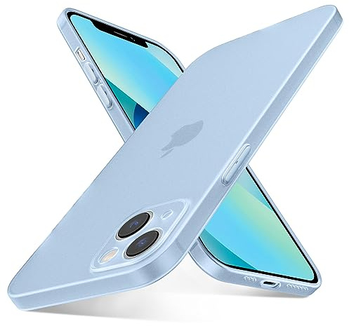 QLTYPRI Ultra Thin Case for iPhone 13 Case 6.1 inch with Full Coverage Camera Protection, Translucent Matte Slim Lightweight Soft Silicone TPU Bumper Shockproof Phone Case Cover for iPhone 13 – Blue
