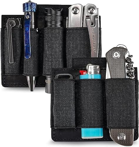 VIPERADE PL7 Elastischer EDC Organiser Klein Klett Organizer Insert mit 9 Elastische Einschubtaschen,Elastischer EDC Pouch Multitools Organiser Holster,Klett Organizer Panel -(M+L)
