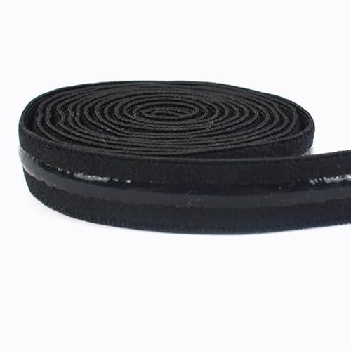 10/20 m 8–25 mm elastisches Band, transparentes Silikon, rutschfest, Unterwäsche, Gürtel, Gummi, Stretchband, Kleidung, Nähzubehör, Schwarz, 12 mm, 20 m
