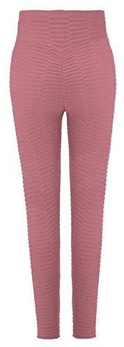 Generisch Leggings Lack Einfarbige Gesäß-Trainings-Laufsporthose für Damen mit Bodenbildung Sommer Damen (Pink, XL)