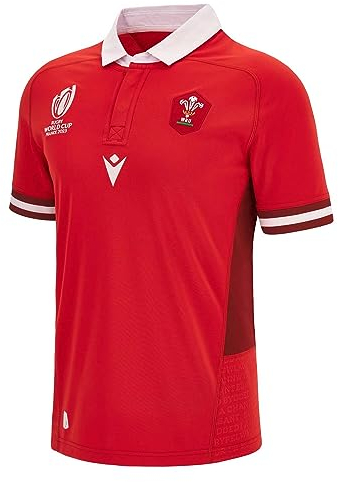 Macron Wales Rugby World Cup 2023 Mens Home Replica Rugby Shirt Red - XXL