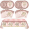 40th Birthday Decorations for Women Vintage 1985 Aged Birthday Table Disposable Tableware Rose Gold 40th birthday plates and napkins tablecloth set for women