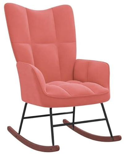 vidaXL Schaukelstuhl Samt Rosa
