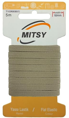 MITSY Reißfeste Gummiband Flachgummi zum Nähen Breit 10 mm 5 m Beige | Gummibänder, Elastisch & Reißfest, Gummilitze für Handarbeit, Hosengummi, Basteln & DIY, Langlebig & Formstabil