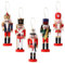 5pcs 12cm Small Wooden Christmas Nutcracker Soldier Ornaments,Christmas Tree Decorations Mini Nutcracker Figures Hanging Ornaments,Nutcracker Soldier Puppet Doll Pendant for Tree Tradition Xmas Decor