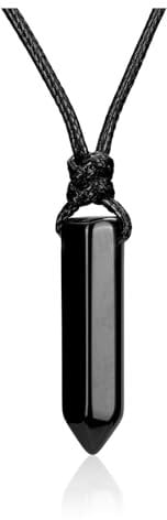 JSDDE Natural Black Obsidian Crystal Necklace for Women Wen Reiki Healing Hexagonal Point Crystals Stone Pendant Necklaces Jewellery