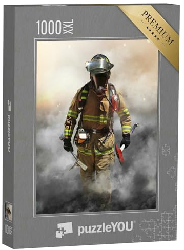 Puzzle 1000 Teile XXL „Feuerwehrmann durchdringt eine Rauchwand“ – aus der Puzzle-Kollektion Feuerwehr
