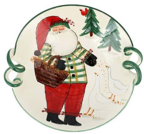 Vietri Old St. Nick - Ciotola con manico a capesante con oche, piatto artigianale in terracotta