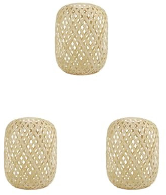 Handgewebter Lampenschirm aus Bambus, für Deckenleuchte, Pendelleuchte, für Café, Bar, Schlafzimmer, 3er-Set