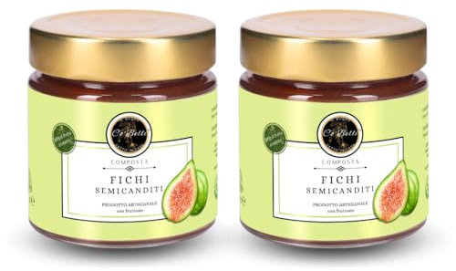 CO'BELLI IL GUSTO FATTO IN CASA - Composta di Fichi Verdi, 2x220g - composta artigianale italiana dolcificata con fruttosio