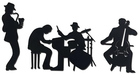 Generic Music Metal Silhouette, Jazz Wall Hanging Decor, Black Iron Wall Art, Minimalist Style, Bedroom & Living Room Decor