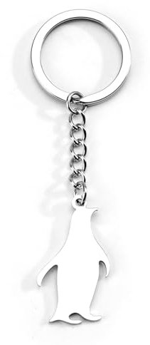 OBEISN Schlüsselanhänger Edelstahl Pinguin Anhänger, Minimalistisches Design, Modeschmuck Schlüsselanhänger Geschenk Für Frauen, Beste Freundin, Schwester Oder Kollegin, Geburtstagsgeschenk