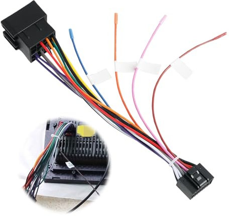 Annlpoy 1pcs Adaptateur Autoradio pour Prise 16 PIN Stéréo vers ISO,faisceau connecteur iso autoradio adaptateur poste radio clio 2,Compatible avec Commandes au Volant et Signal de Marche Arrière