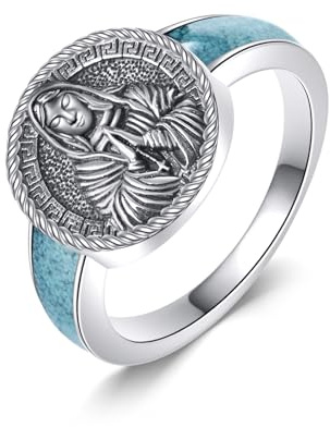 URONE Sankt Michael/Benedict/Christophorus Ring 925 Sterling Silber Erzengel Siegelring Religiöser Schmuck Geschenk für Frauen Männer
