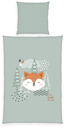 Herding Young Collection Bettwäsche Nordic Forest, Kissenbezug ca. 80x80 cm, Bettbezug ca. 135x200 cm, mit Reißverschluss, Baumwolle, Renforcé