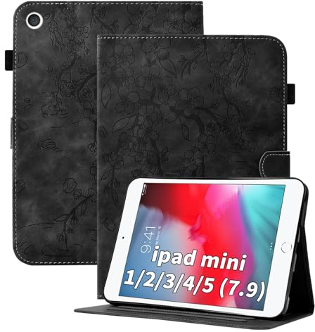 Cicili Coque pour iPad Mini 5/4/3/2/1, Étui pour iPad Mini 7,9 Pouces, avec Fine Folio Protecteur Tablette Housse de Protection en Cuir PU avec Support, Noir