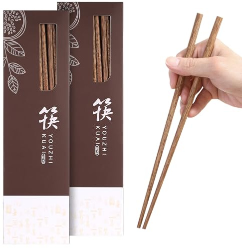 20 Pairs 25.2cm Reusable Bamboo Chopsticks for Cooking Dining | Smooth reusable bamboo chopsticks, great for beginners, Chinese‑Japanese style for home kitchen daily use.
