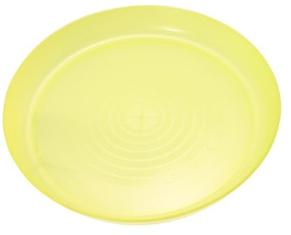 Parliky Assiette en Plastique Réutilisable Semi-transparente Jaune, Plate Profonde Incassable 1 Pièce, pour Barbecue, Pique-niques et Camping en Plein Air